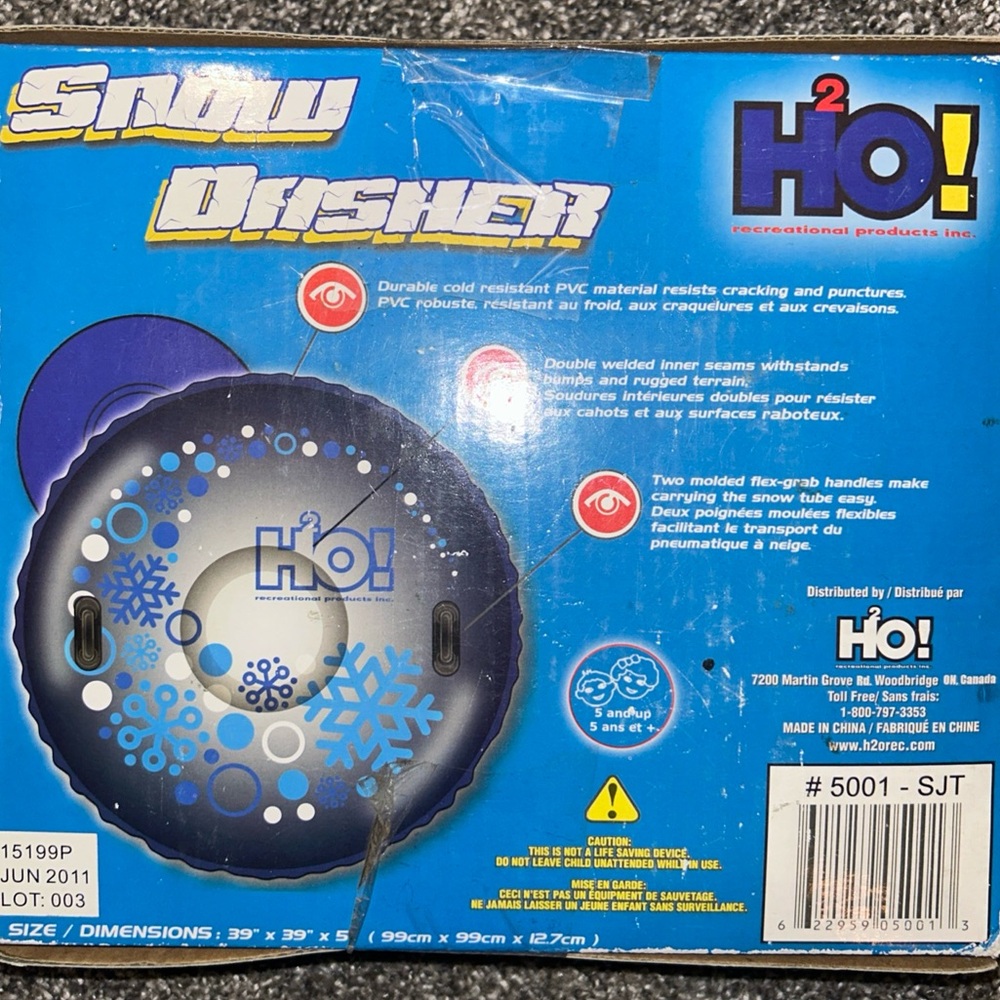 HO! Inflatable Snow Tube - Blue - Picture 5 of 5